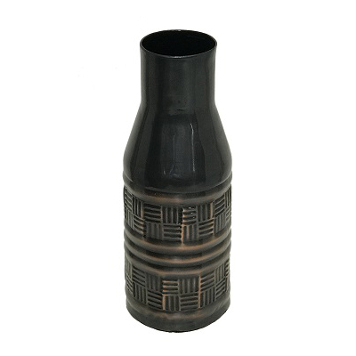 Small Checker Orbit Vase-Ant Copper